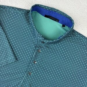 GREYSON Mens Performance Polo Shirt 2XL Geometric Print No Logos Lightweight EUC